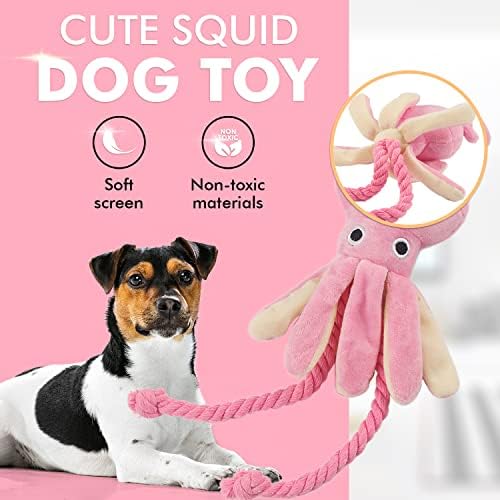 Dearlydo hobotnice za pse - škripav hobotnica plišana igračka sa užadima - Interaktivne igračke