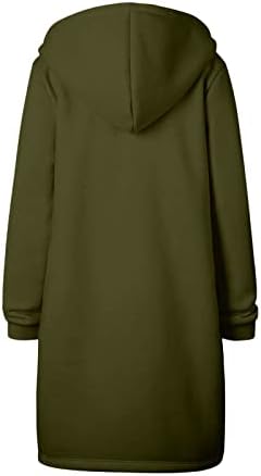DSODAN Zip up duge dukseve za žene casual zimske tople jakne Duksevi za crtanje boje blok na vrhu kaput