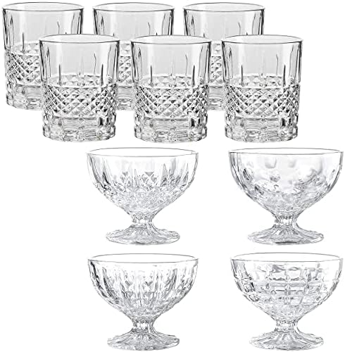 WHOLE HOUSEWARES dvostruke staromodne čaše za piće - naočare za viski-čašice Set od 6 8 unci prozirnog