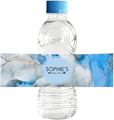 Darling Suvenerirske naljepnice za boce za vodu za tuširanje za bebe - Mramorni teksture, jednostavan za korištenje