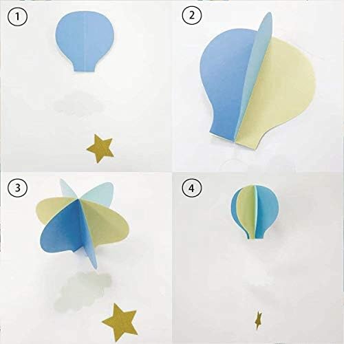 Topli zrak Balon Garland Dekoracije - 8 paketa Velika pastelna oblaka Topli zrak Balon 3D papir Garland Viseće ukrase za vjenčanje, rođendan, tuš za bebe, božićnu zabavu - plava
