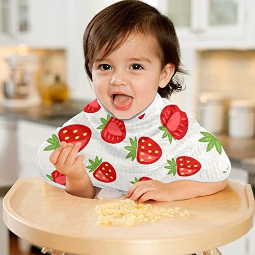 Yyzzh Strawberry uzorak Pripremni voćni print muslin burp krpe za bebe 4 pakovanje pamučne