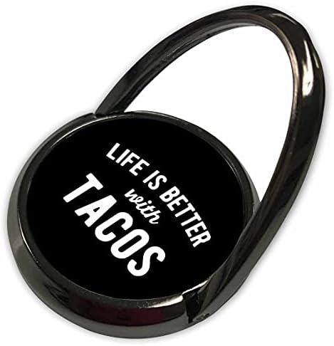 3drozni život je bolji sa tacosom. Bijelo slovo na crnoj pozadini. - Prstenje telefona