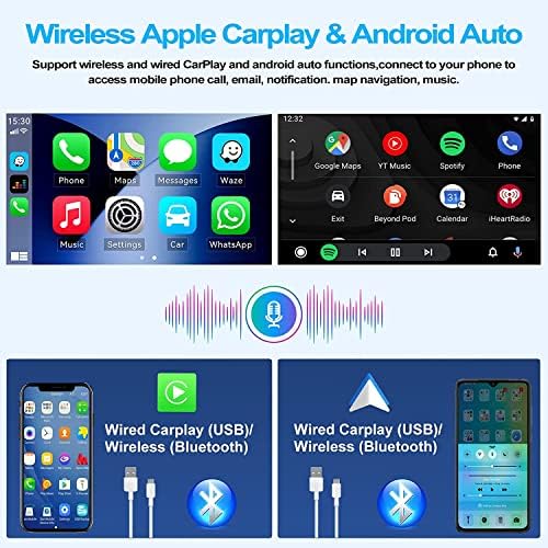 2G+32G Android 11 auto Radio za VW Beetle 2004-2010 sa bežičnim Carplay Android Auto, 9 inčni ekran osetljiv na dodir 2 Din Bluetooth Navi podržava WLAN, FM / RDS HiFi+ rezervna kamera+ mikrofon