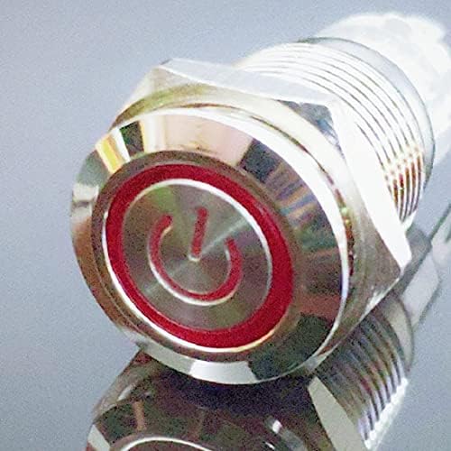 19 mm metalni gumb dugme za zatvaranje momentalnog vodootpornosti LED lampica Simbol ravna glava