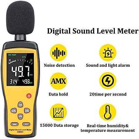 LDCHNH digitalni zvučni mjerač zvuka Razina zvuka Decibel Audio tester 30 ~ 130 DBA boja LCD ekran Automobilski