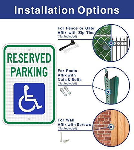 Rezervisani parking znakovi, hendikep parkiralište, sa na slikom kolica, 18 x 12 Inženjer razreda Reflektirajuća