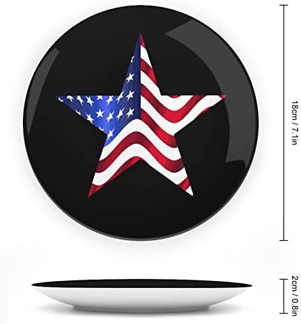 USA zastava Stars Patriot Pride Keramička dekorativna ploča sa zaslonom Stručnjaka za vešenje prilagođenih godišnjica vjenčanja Svečane poklone za par roditelja Njezin suprug