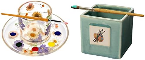 Slikar's kuhanje i paleta za slikanje slikara sa poklon setom za umjetnike - okrugla ladica za boju i paleta sa šalicom za vodu i pametnim izrezom za četkicu za umjetnike i slikare za umjetnike
