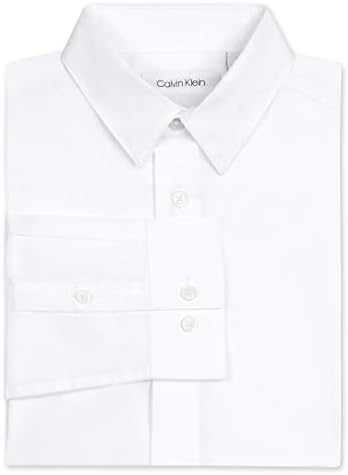 Calvin Klein Boys ' Dugi rukav Sateen Dress Shirt, stil sa Zakopčanim manžetama & Shirttail Hem