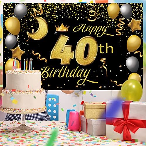 Sweet Happy 40th Birthday Backdrop Banner Poster 40 Birthday Party Dekoracije 40th Birthday