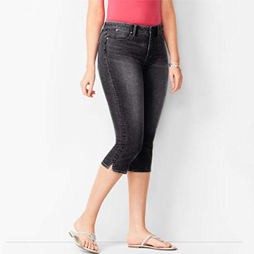 MGBD Womens Stretch Shorts Ljetne traper kratke hlače Trendy Slim Jeans Hratke Calf Dužina Ležerne