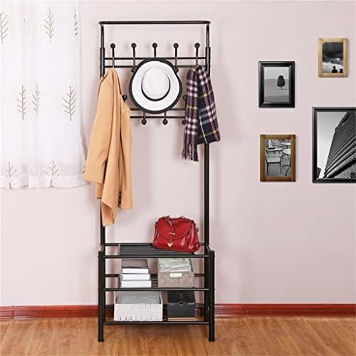 XBWEI Crni stalak za cipele stojeći viseći vješalica za kućnu spavaću sobu metalni stalak za cipele i šešire