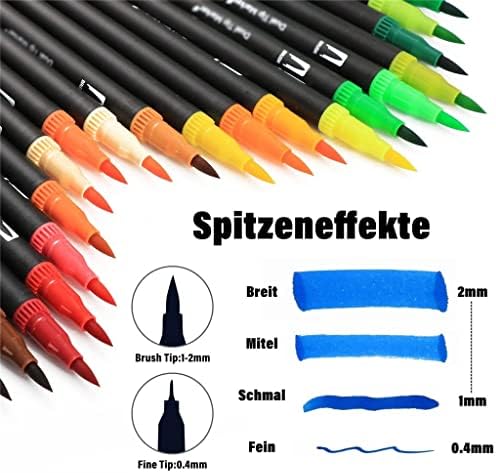 LUKEO 12/24 boje Akvarelni Art markeri Set četkica olovka sa dvostrukim vrhom Fineliner crtanje dopisnica