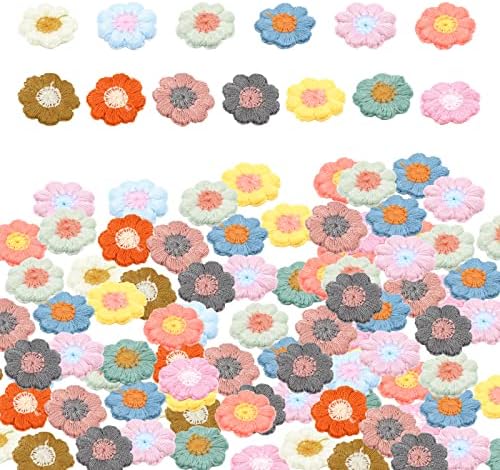 Gorgecraft 78pcs Daisy Flower Flower Patches 13 boja Vez applički željezo na patchu za izmetne tkanine Appliques Motif šivati ​​naljepnice za torbe za odjeću, kape, obrt za vent