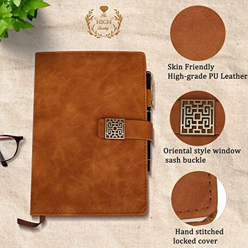 Ruiweishion Leather Journal Poklon Set za muškarce, Brown Fashion Journal,uključujući prelijepi A5 Travel