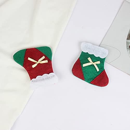 KESYOO 12kom Božić čarapa pribor za jelo torba Lovely Mini Tabela Cover Chic Storage džep za Božić dekor
