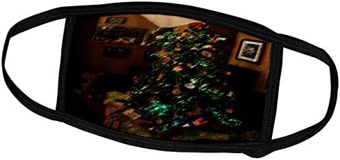 3drose Jos Fauxtographee Božić-božićno drvo sa poklonima umotanim ispod njega i ogledalom i crnim pločicama