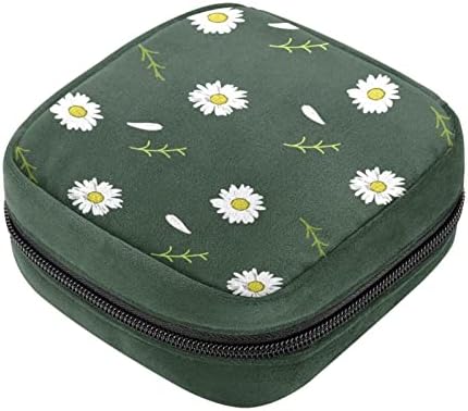 Oryuekan sanitarne točke salvete, prijenosna torba za žene za žene Djevojke Menstrualne kupelice, Daisy White Flower Spring Cvjetni moderni