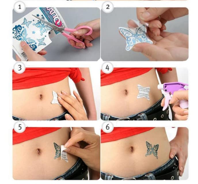 8 listova akvarel cvijeća za lavande privremene tetovaže za žene tjelesne umjetničke ruke
