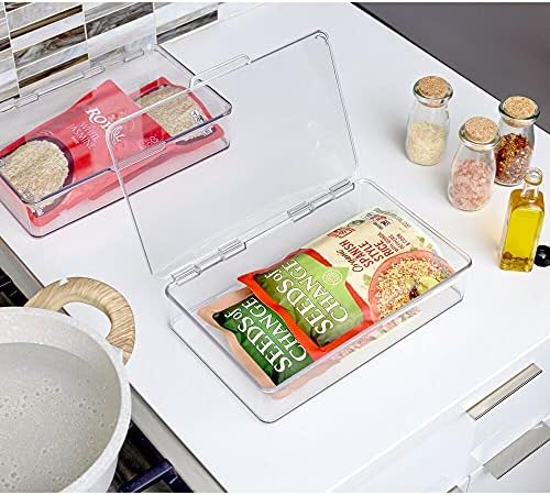 iDesign kuhinja Binz BPA-plastična kutija za organizatore bez slaganja sa poklopcem - 7.26 x 10.75 x 2.37, Clear