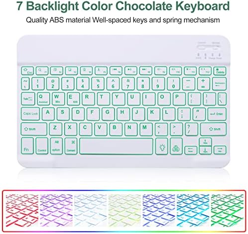 BORIYUAN iPad 9. 2021/8./7. generacija kućišta za tastaturu, 7 boja sa pozadinskim osvetljenjem odvojiva tastatura