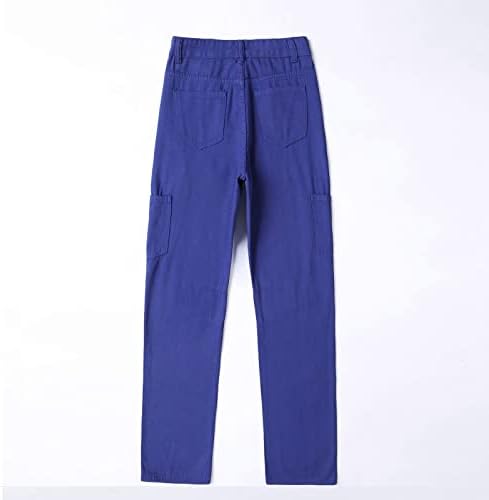 Ženske jeance hlače modna čvrsta boja labavi fit casual srednje struk trake pantalone hlače