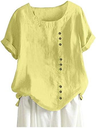 Guldnds Pamučna majica za ženske gumb s dugim rukavima dolje Ležerne prilike Ležerne prilike