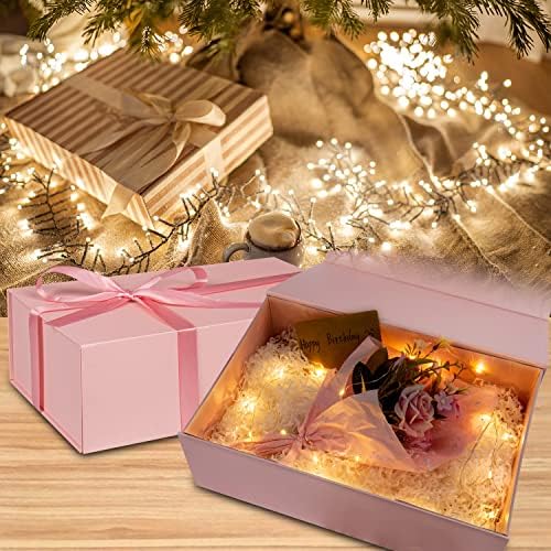 Poklon kutija sa krajem s poklopcem Pravokutna kutija sa magnetskim poklopcem za poklon pakiranje ružičastog poklon kutija sa predjelom od prijedloga za djeveruše, rođendan, rođendan, rođendanski poklon kutija s poklon kutijom s poklon kutijom.
