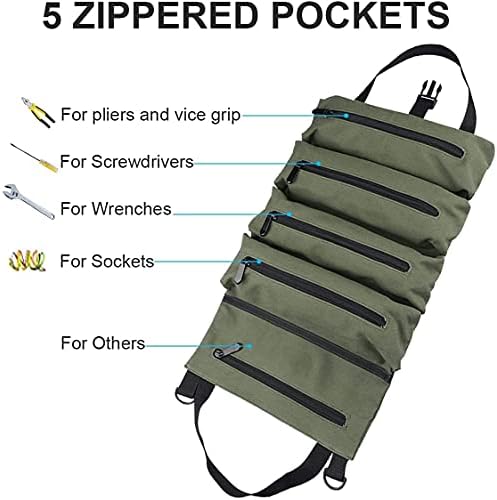 SZDBS višenamjenska kotrljana torba, 5-upakovana kotrljana torbica, vrećica za ključeve višenamjenska platna alat za rool organizator
