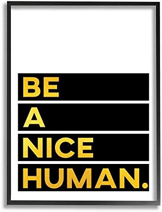 Stupell Industries Be a Nice Human quote Block Typography Wall Art, 16 x 20, Multi-Color