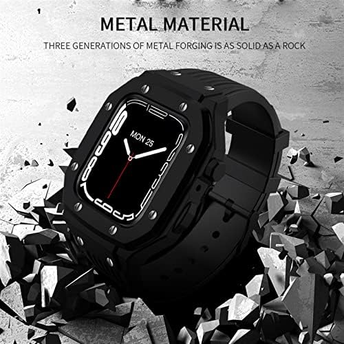 CNHKAU ALLOY CASE kaiš za Apple Watch seriju 8 7 6 5 4 SE 45mm 42mm 44mm Metalni okvir Modifikacija Business Casual Style Trake za sat