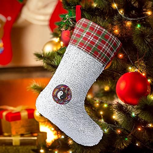 Psihodelic kornjača Yin Yin Yin Božićna sekfijaška čarapa Xmas Tree Ukrasi za odmor za odmor za unutarnju vanjsku kuću
