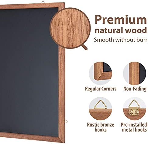 Magnetni drveni okvir za tablu, zidna tabla od krede 36 x 24 inča sa rustikalnim drvenim okvirom za dom, viseći