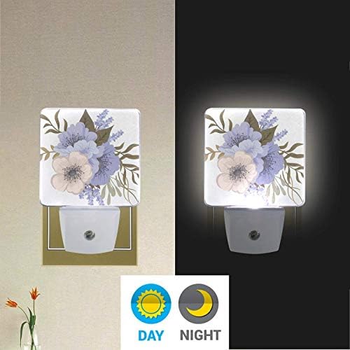 COOLDEER Set od 2 Flower Cluster Night Light Plug, Flower Series Nightlights Auto senzor LED Auto Dusk-to-Dawn