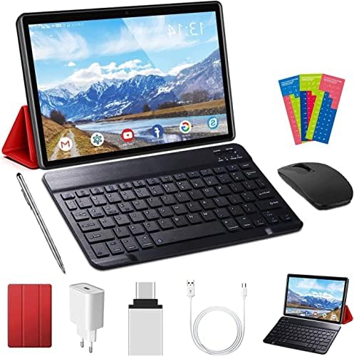 AOYODKG 2023 Najnoviji tablet sa tastaturom, android tablet Najnoviji Octa-Core procesor, 64GB ROM + 4GB RAM memorija, 256 GB, 2 u 1 tabletu sa 5g WiFi, GPS, 1920x1200 HD displej