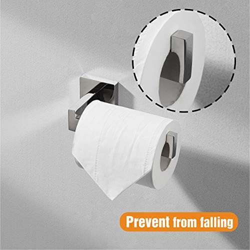 Hitslam Chrome toaletni nosač za papir Premium 304 nehrđajući čelik Trg WC za kupatilo za kupatilo Hrđos Otporno na zid 2 paketa