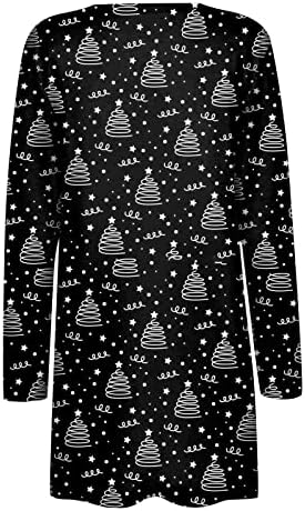Božićne kostime za žene, 2022. otvoreni rukav otvoren prednji kardigan trendy casual coffy kaputi sa džepovima