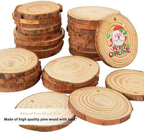 QTLCOHD drvene kriške 100kom 2.4-2.8 inča nedovršene kriške drveta prethodno osušeni drveni krugovi ukrasi