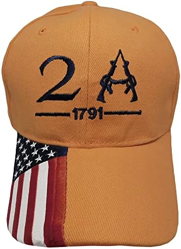 2a 1791 2. amandman američka zastava na računu narandžasta pamuk Podesiva vezena kapa za šešir