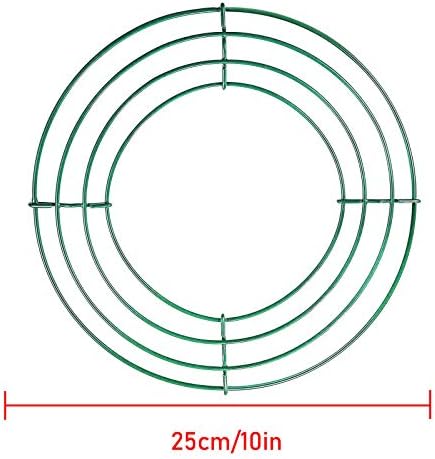Zzhxsm 2pcs duboki zeleni metalni vijenac 10 Oko gvožđe zvona žice za zice za unutarnje, vrt ili terasu DIY božićni ukrasi