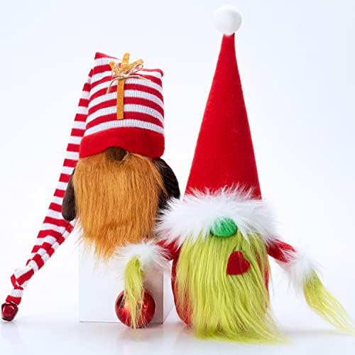 Bwfy Božićno gnome ukrasi 2-pakovanje Ručno rađeni švedski Tomte Plish Gnomes Scandinavian Santa Elf Božićna