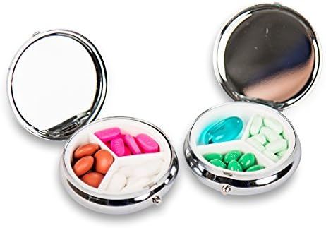Gopilabilna kutija za pilule / torbica za torbicu ili džepna kutija za pilule od ruže / kutija za pilule sa tri pretinca savršena za nošenje lijekova u džepu ili torbici