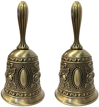 Adorox set od 2 antiknog zvona zvona zvona mesinga vjenčanica Hram Bell Bell