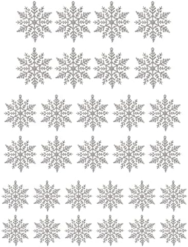 Božićno staklo Garland BAD 30pc ukrasi plastični dekoracija drveća Glitter snježne pahulje biseri za