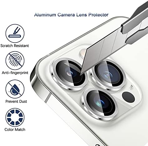 Lntech [3kom] zaštitnik sočiva kamere kompatibilan sa iPhoneom 14 Pro/iPhoneom 14 Pro Max,HD Clear Premium 9H