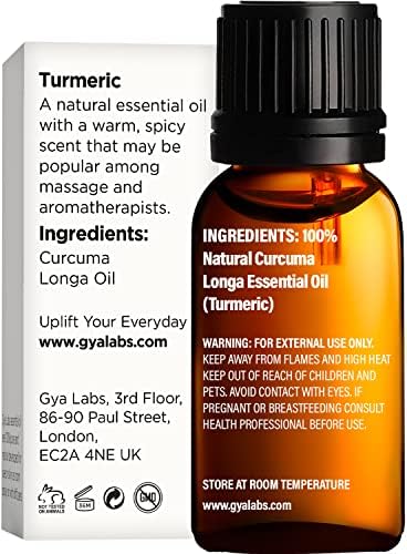 Kurmeričko ulje za rast kose i esencijalnog ulja za trbuh masti i bolova - čista terapijska klasa esencijalna ulja Set - 2x0,34 FL Oz - GYA labs