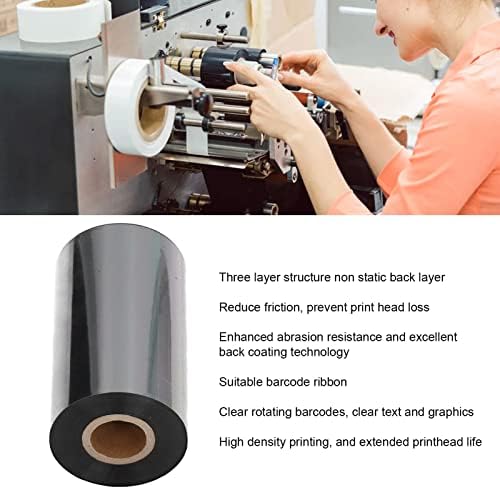 Thermal Transfer Ribbon 110mmx300m papirna etiketa za štampač Tinta Out Roll 3-slojni Nestatički dijelovi