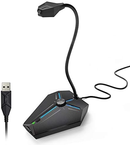 USB računar mikrofon, Plug & amp; Play Desktop Omnidirectional kondenzator PC Laptop Mic, Mute dugme sa LED