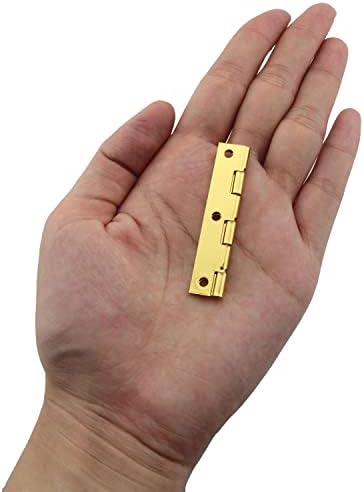 Klavir šarke ZCZQC 6pcs 10x50mm / 0,39x1.97Inch 90 stupnjeva zlatna metalna dugačka preklopa šarke sa punim kutom Male neprekidne šarke